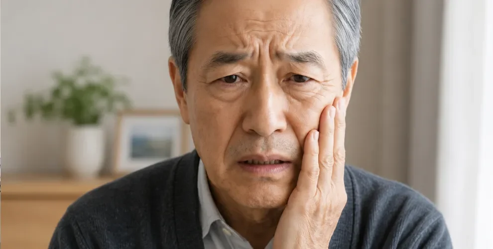 歯が痛くて改善したいと考えている男性